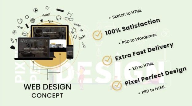 convert your psd to html , xd to html, sketch to html