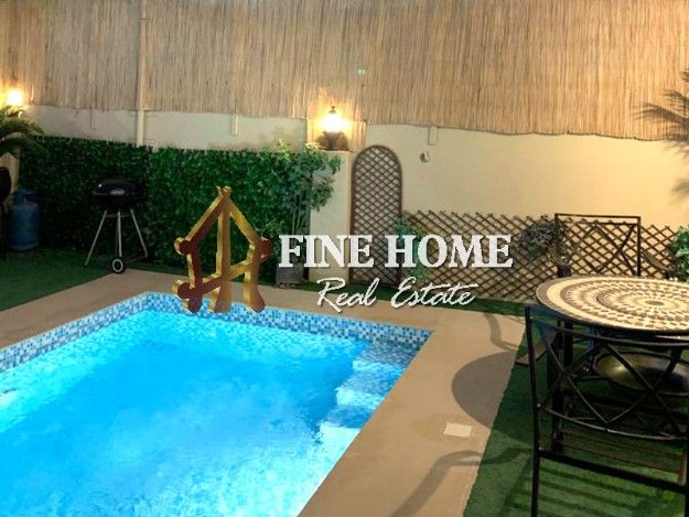 Fully Furnished Corner single Row Villa with Pool in Al Reef 