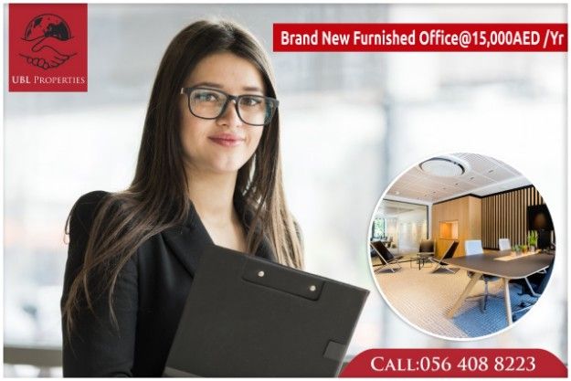 Fully furnished office for rent @ AED 15,000/yearly