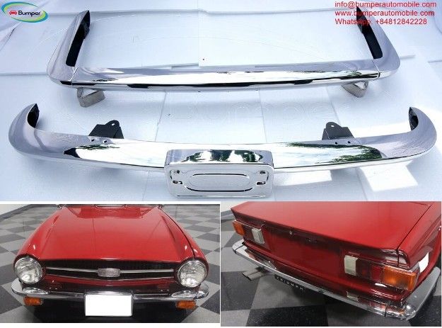 Triumph TR6 bumpers with number license plate shield (1974-1976) 