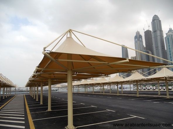 Car Park Shades &amp; Tensile Fabric Shades Supply and Installation in UAE