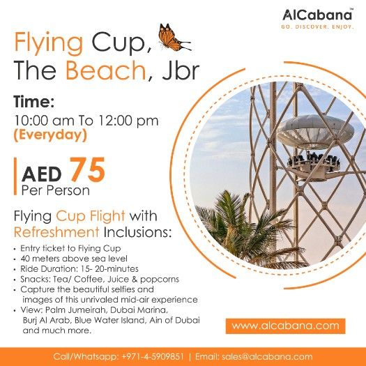 Enjoy the Amazing Flying Cup Flights, The Beach Jbr