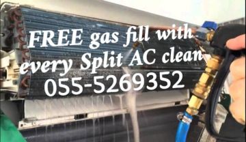 ac maintenance 055-5269352 split ac gas clean repair cooling service